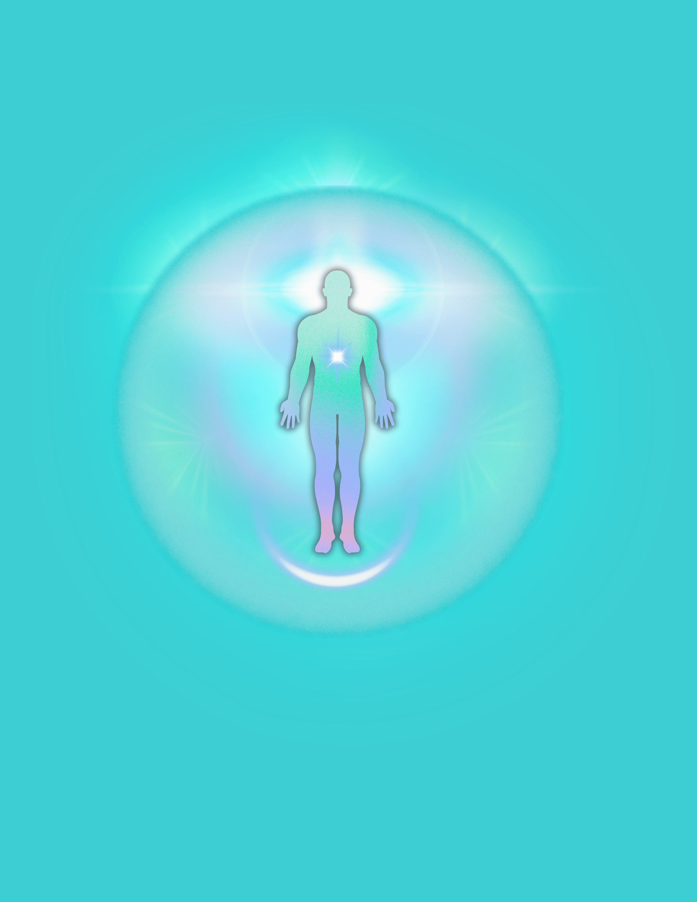 Luminous figure within a radiant energy field